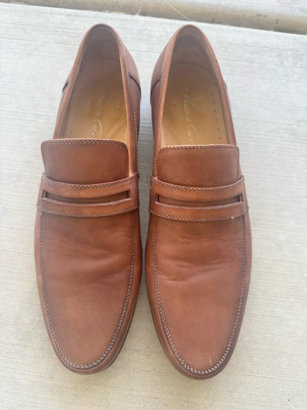 Kenneth Cole “Plug Of War”  Brown Leather Penny Loafers
